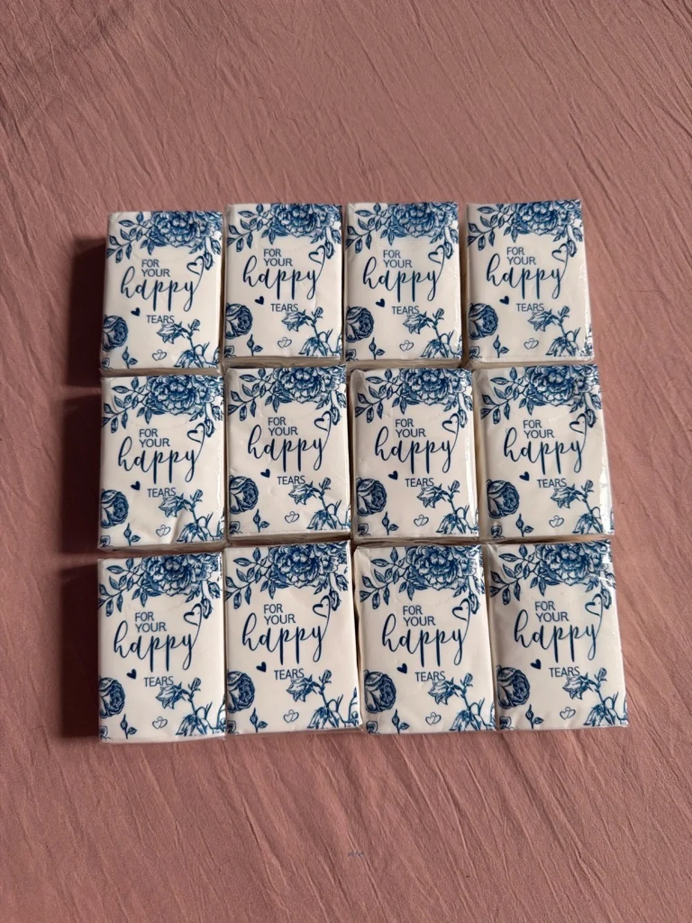 For Your Happy Tears Decorative Pocket Tissues - Blue & White (Set)
